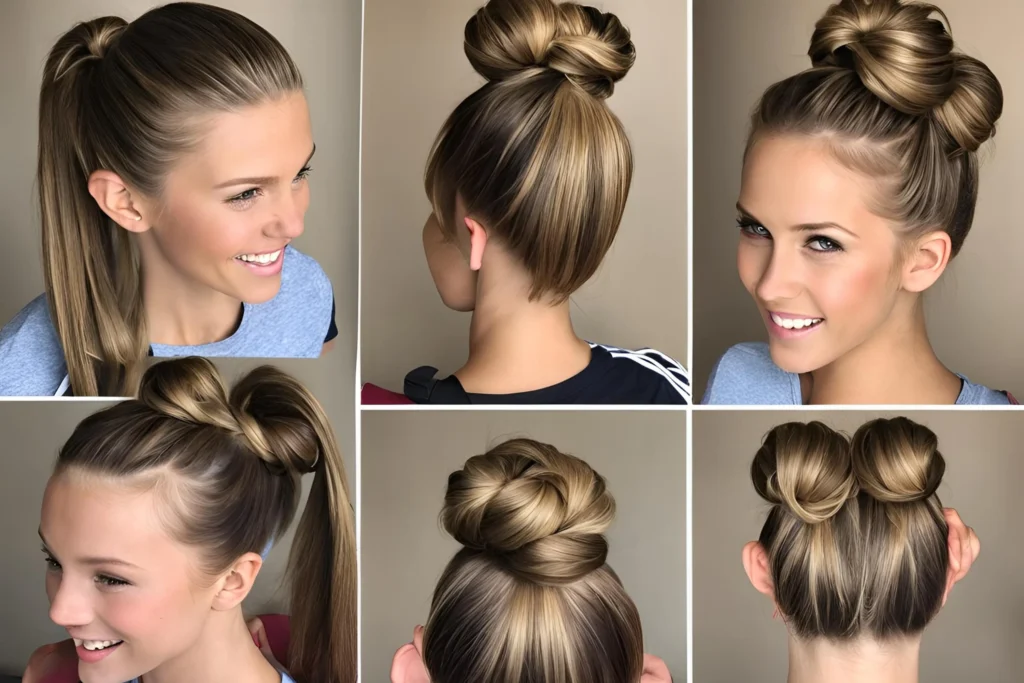 More Hairstyles for Gymnasts for girls