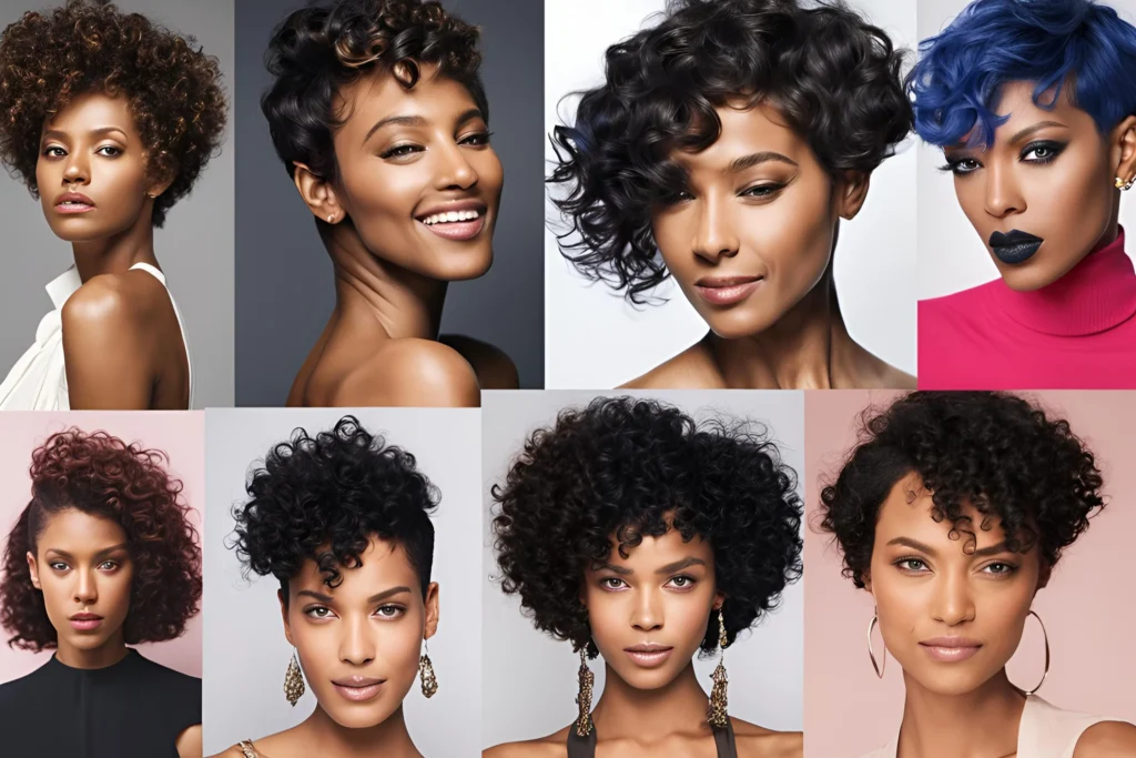 Natural Curly Pixie Cut for Black Women