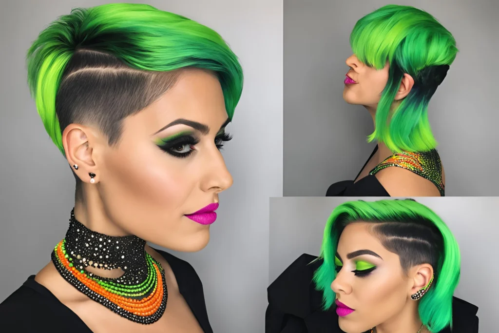 Neon Green Pixie Bold and Bright