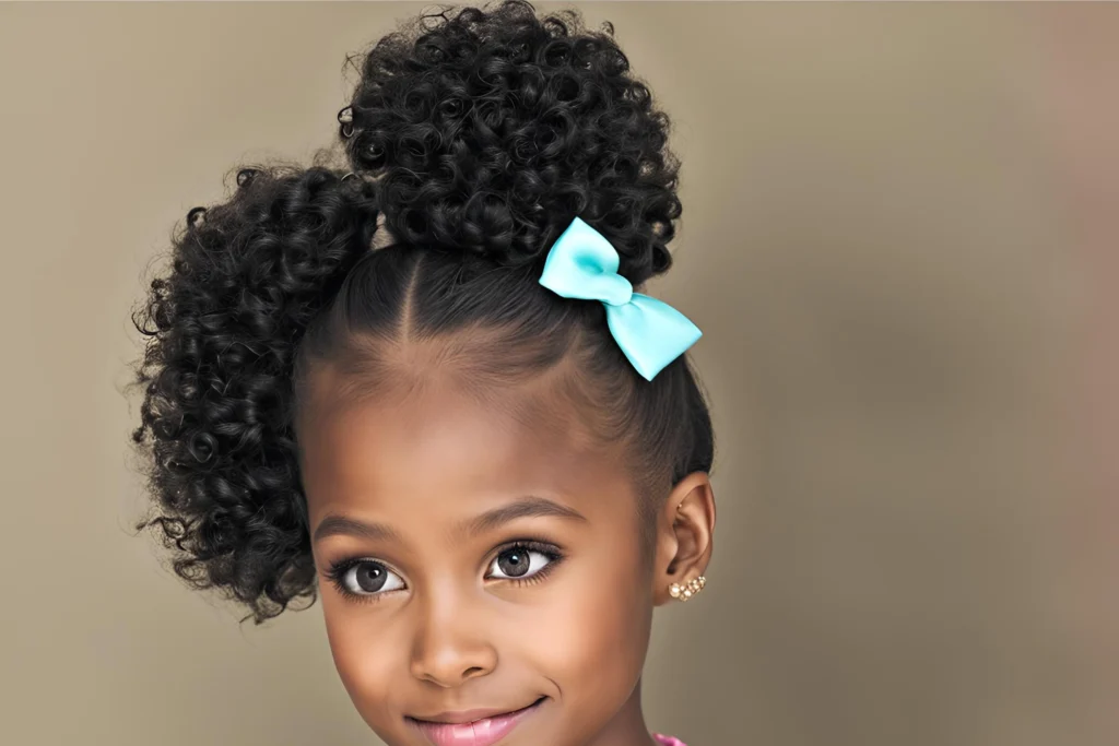 Puff Ponytail with Mini Bows