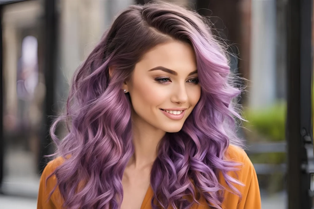 Vibrant Hair Color with Loose Styles 