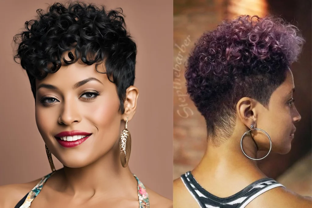 Short Curly Hair with Tapered Sides for Black Women