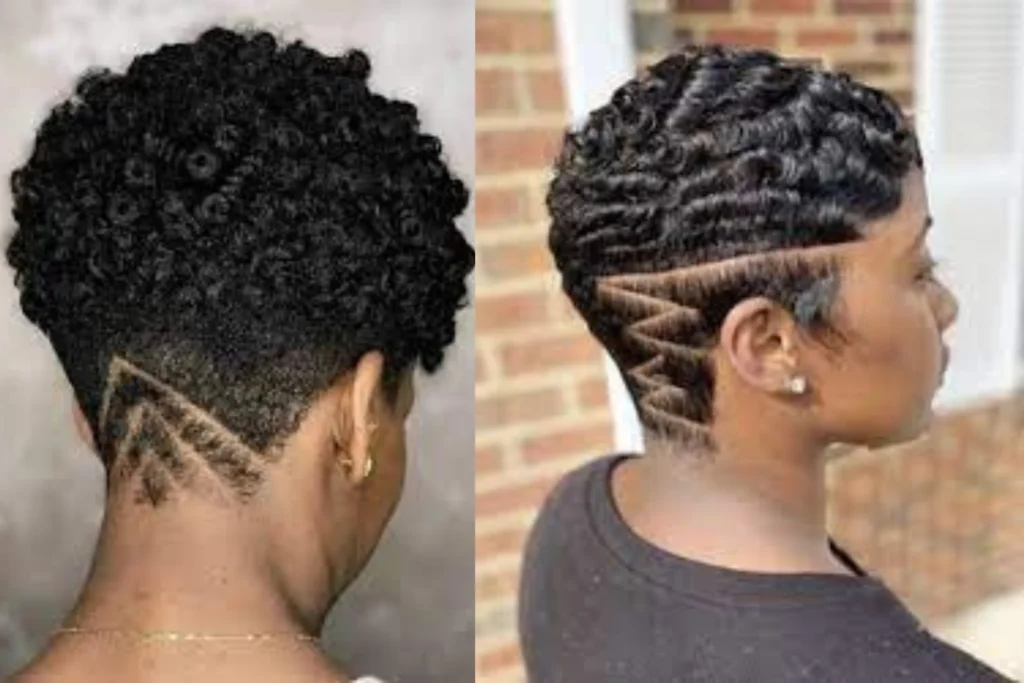 Short Curly Pixie with Shaved Back for Black Women