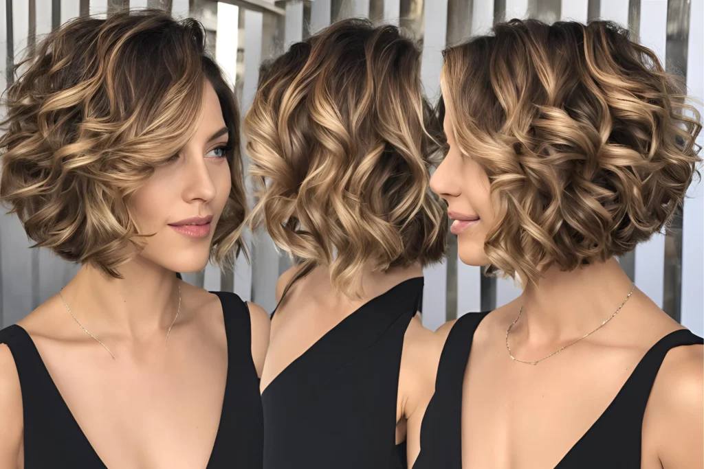 Side-Parted Curly Bob with Textured Ends