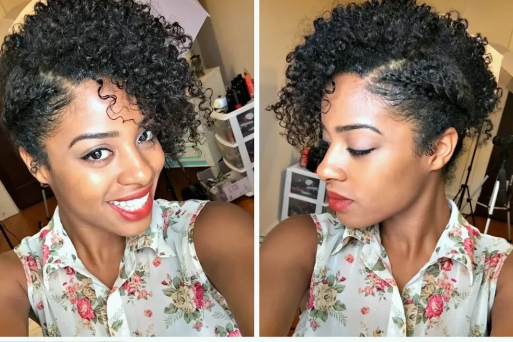 Side-Swept Curls for Black Women