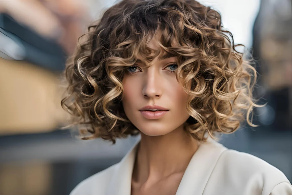 Side-Swept Curly Bob