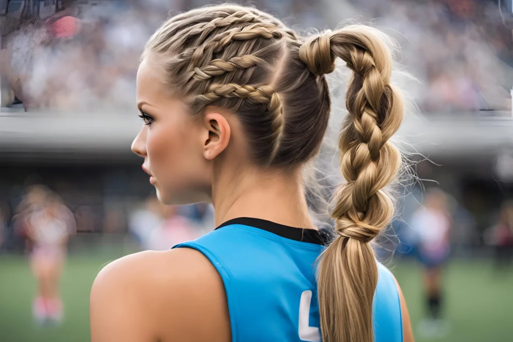 Soccer Braided Ponytail for Secure Style for girls