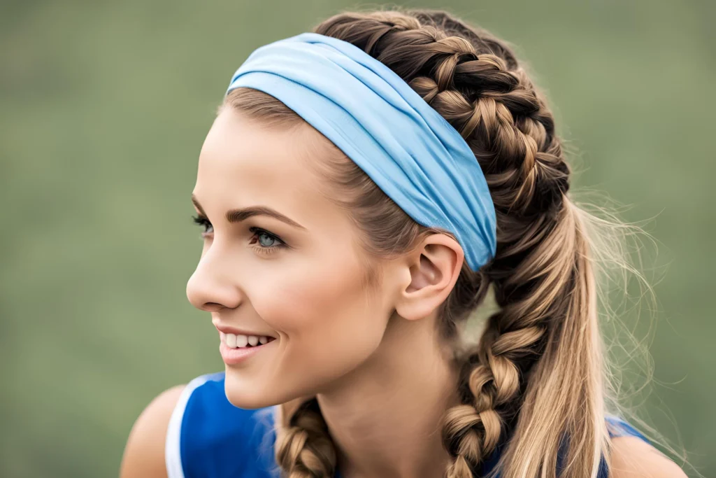 Softball Low Ponytail with Headband for Stability for girls 