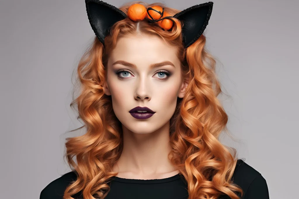 Subtle Curly Cat Ears for a Playful Look