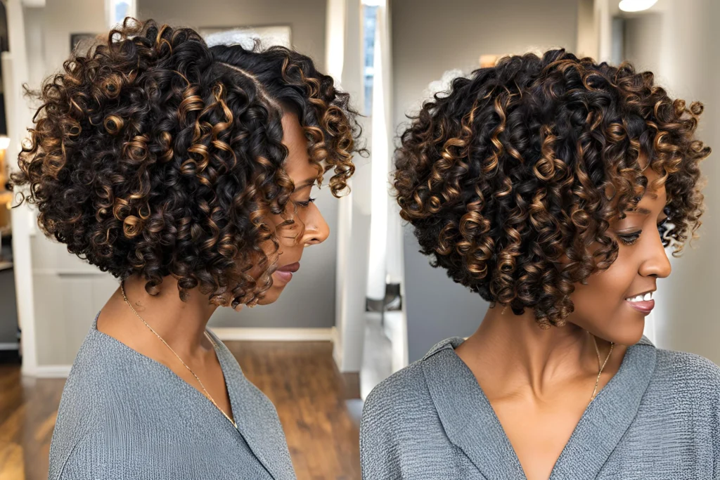 Twist-Out Curly Bob with Highlights