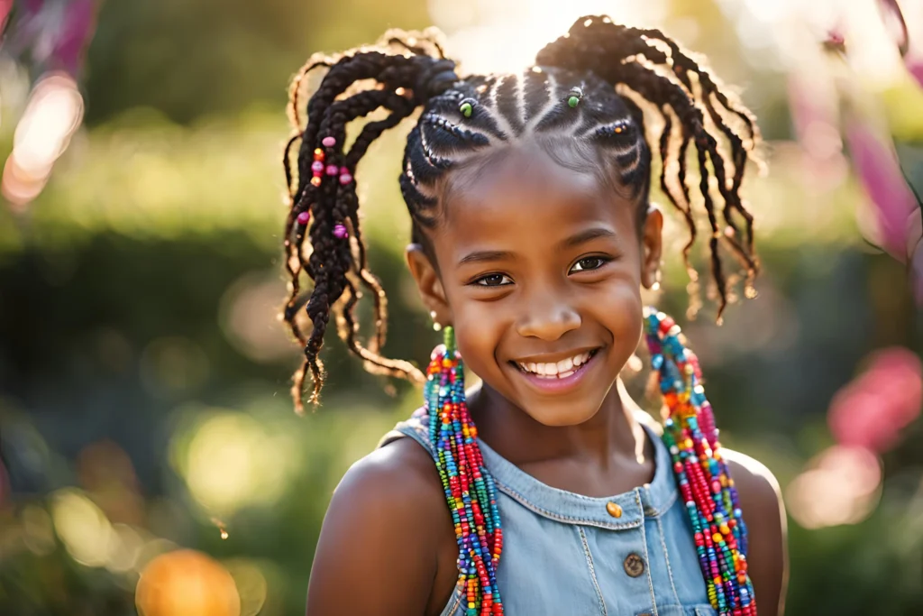 Twisted Ponytail with Beads 