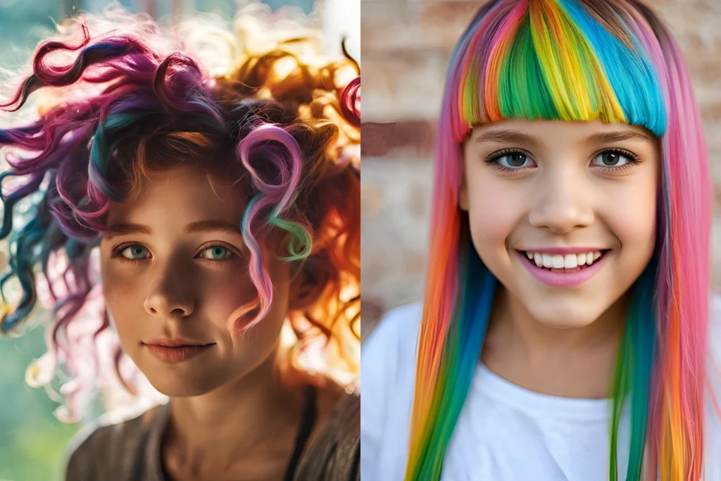 Wacky Hair with Colored Chalk for girls