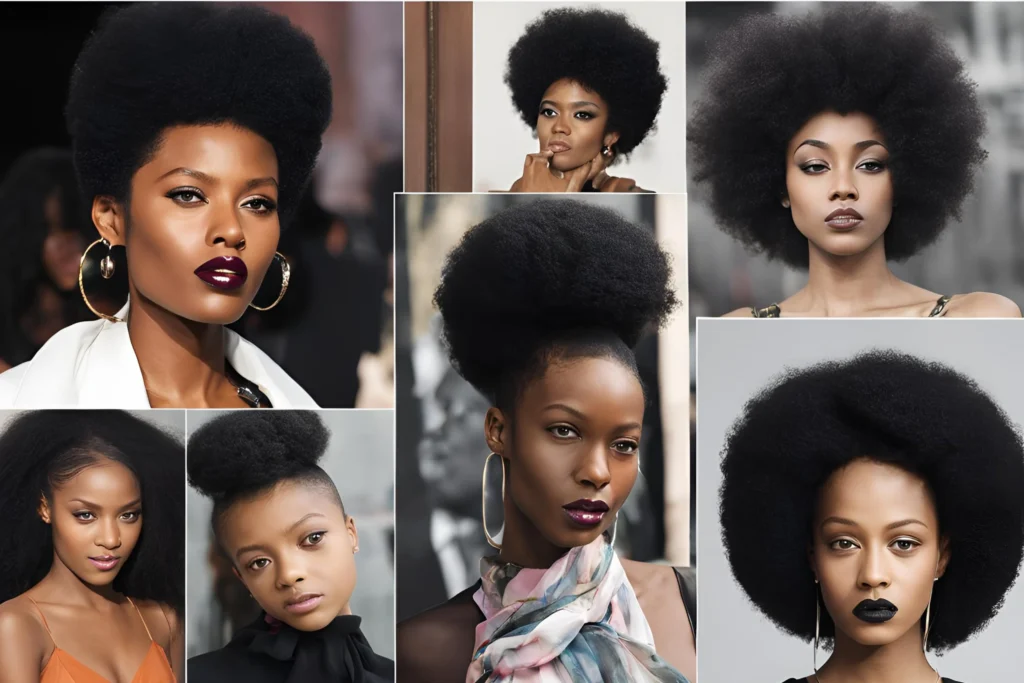 Central Partitioned High Top Afro for Black Girls