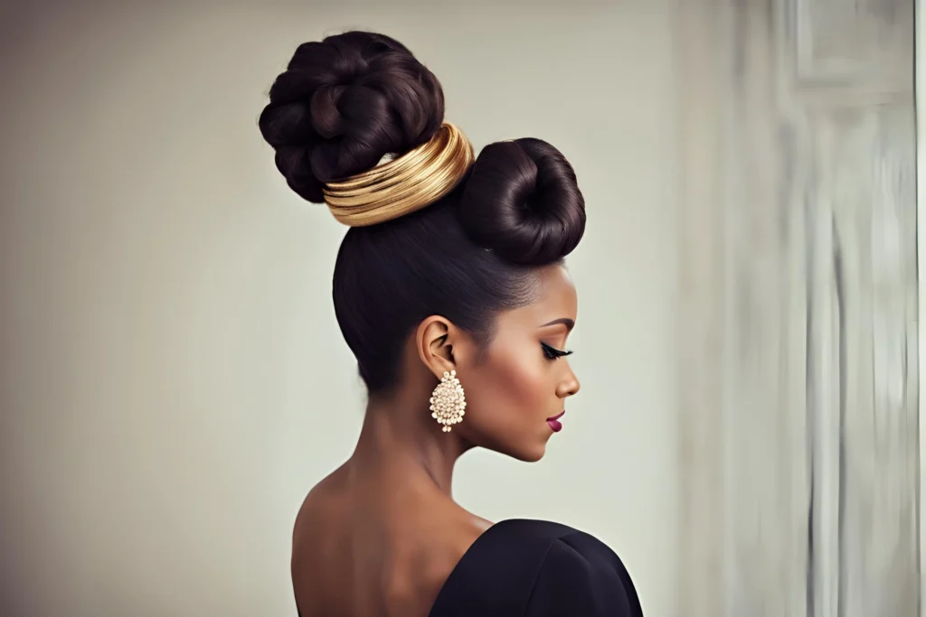 Coiled High Bun for Black Girls