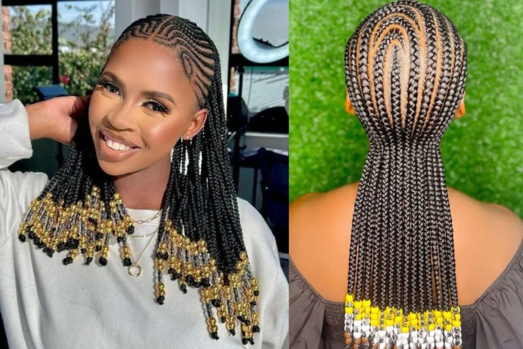 Cornrows with Beads for black girl