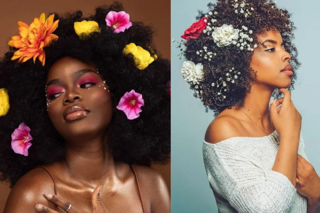 Floral Afro Hair for Black Girls