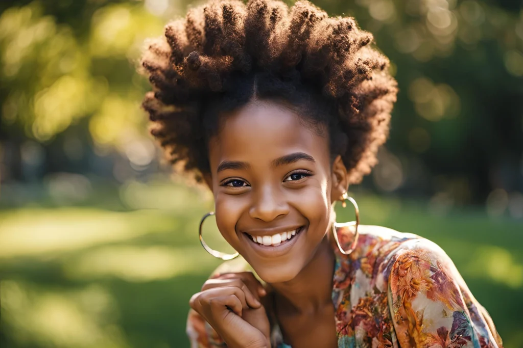 High Puff With Curls for black girl