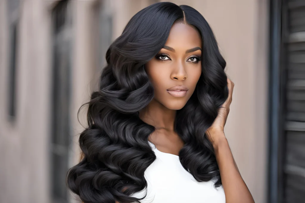 Side Part Long Body Wave Hair for Black Girls