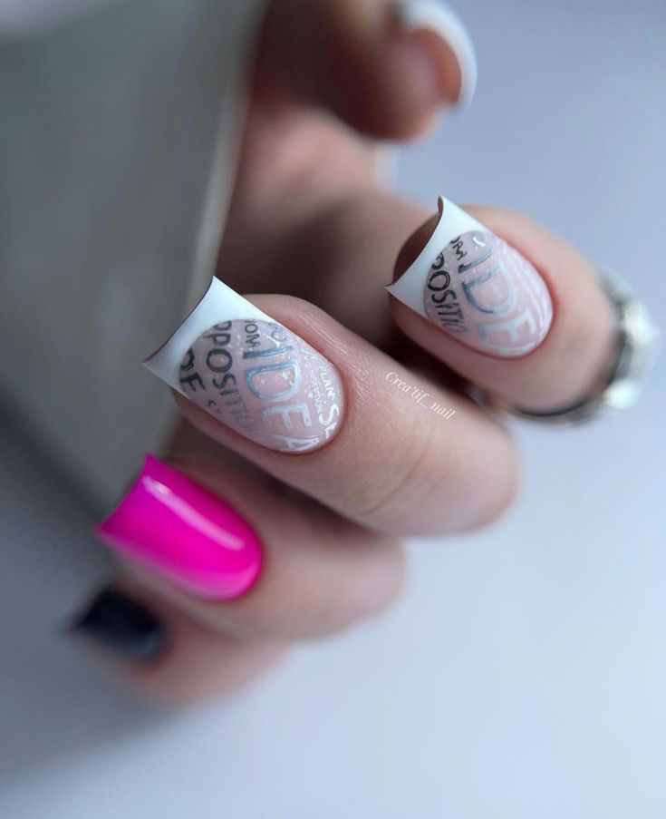 Typography Nails Design