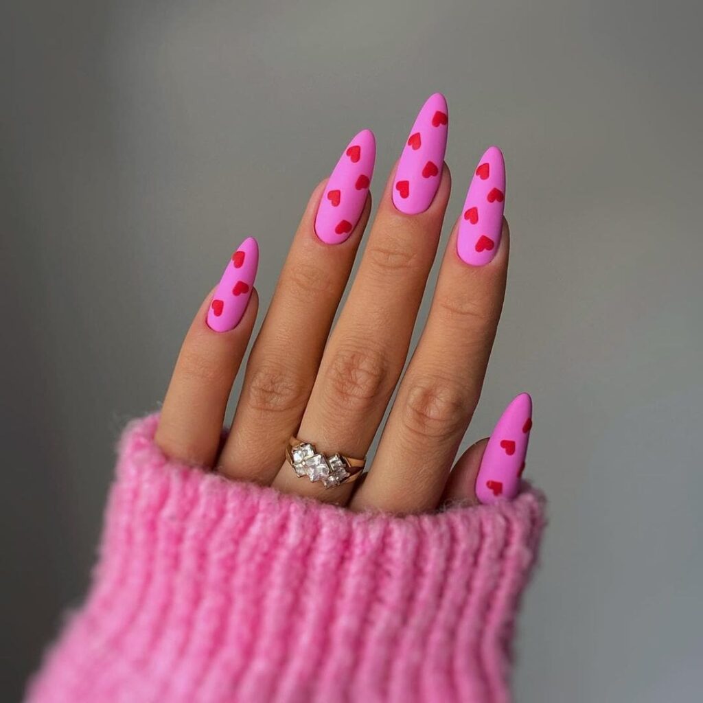 Hearts Aflutter in Pink Nails