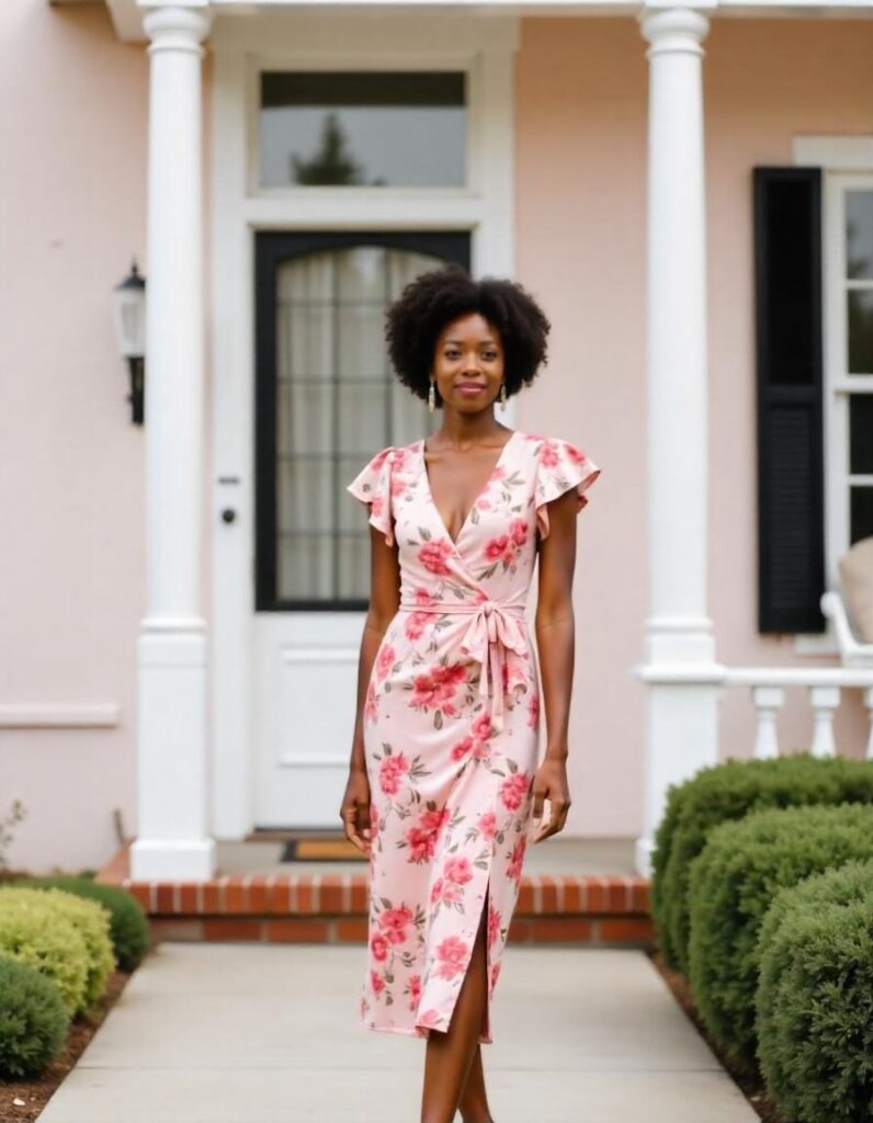 Timeless Romance in a Floral Wrap Dress