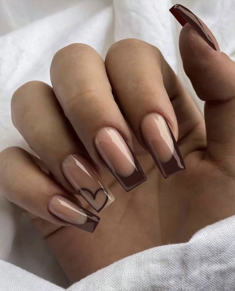 Brown-French-Tip-Nails