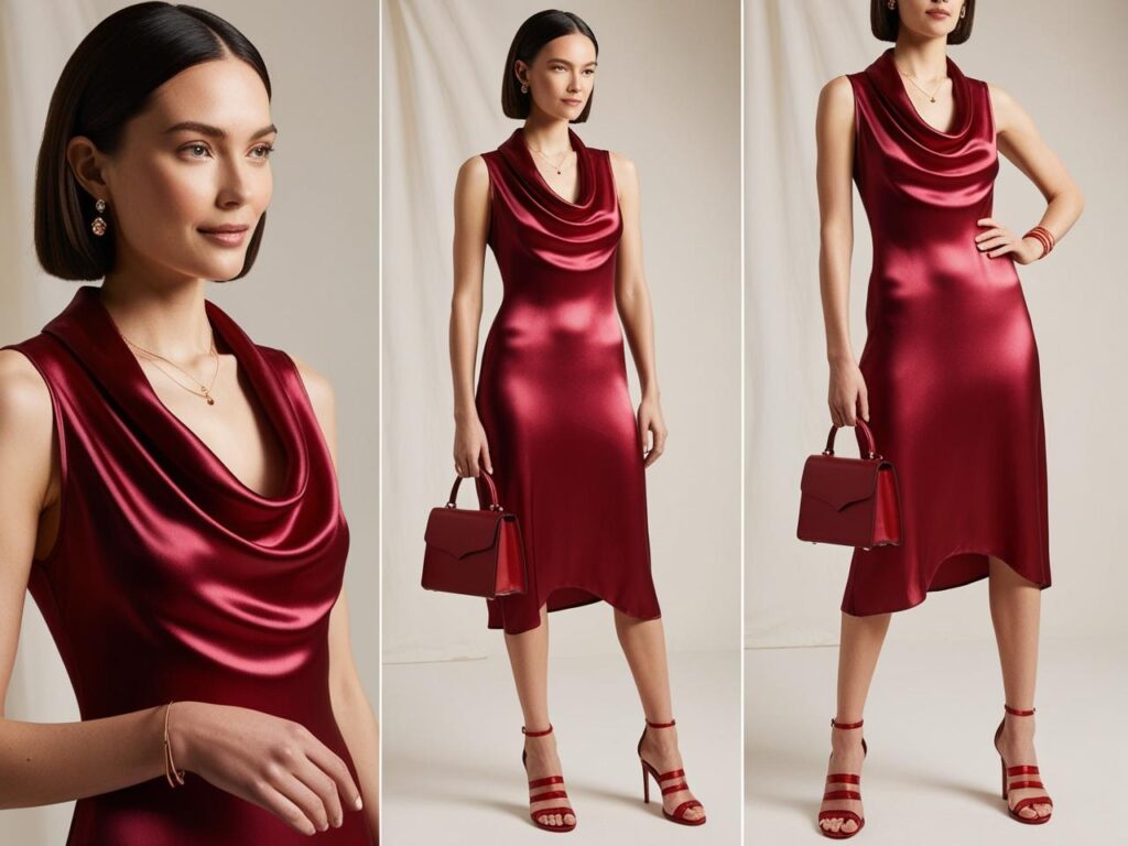 Outfit for valentine's Day Classic red Valentine’s look A sleek red dress with delicate accessories jewellery, heels, and red handbag