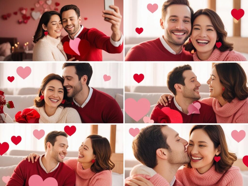 Take cute Valentine’s Day selfies and candid couple pictures to remember the day forever.