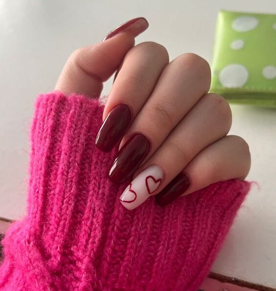 Crimson Valentine’s Nails