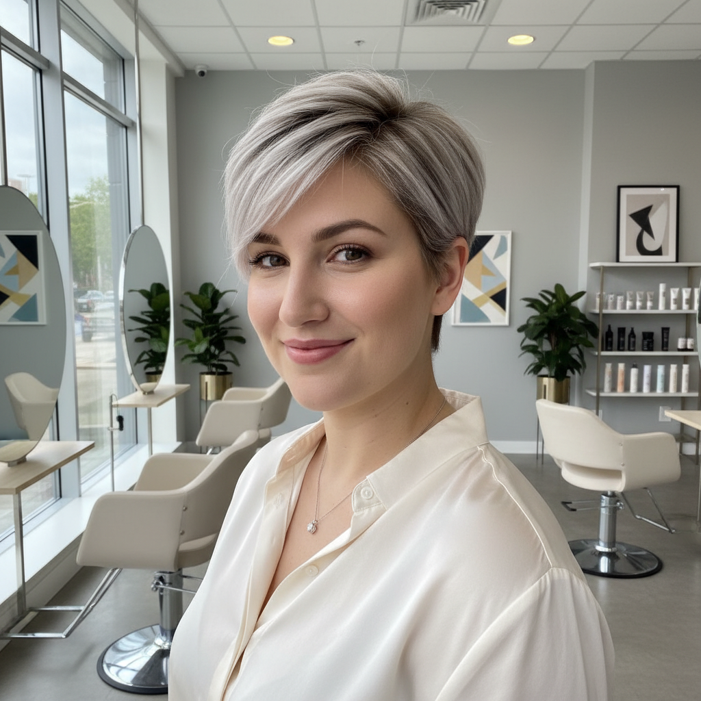 Modern Short Hairstyles for Round Face