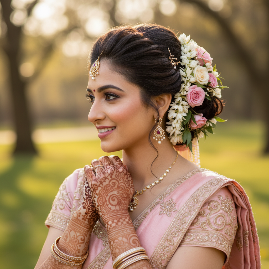 Modern Bridal Hairstyles for Mehndi & Barat