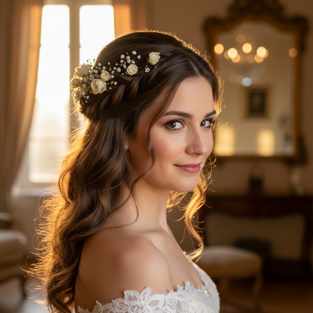 Elegant Half Up Half Down Hairstyles for Weddings